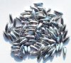 100 3x11mm Metallic Silver Dagger Beads